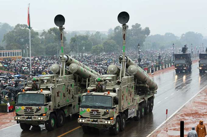 Majestic Display of BRAHMOS Weapon System during the 66th Republic Day Celebrations on 26 January 2015 at Rajpath, New Delhi